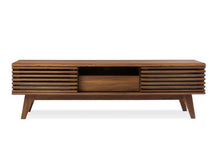 Load image into Gallery viewer, Walnut Slatted Console - The Everset
