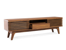 Load image into Gallery viewer, Walnut Slatted Console - The Everset
